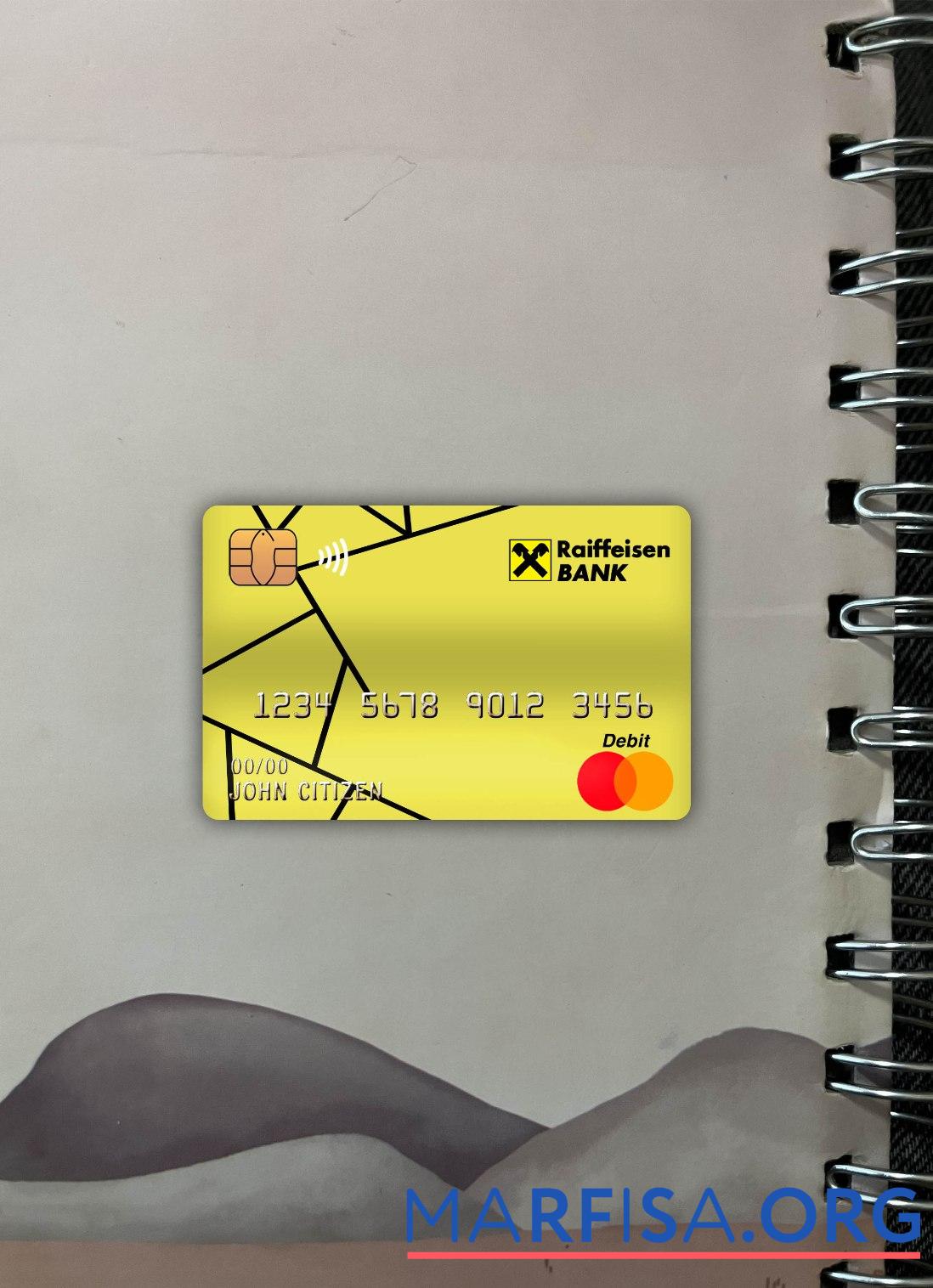 Realistic Croatia Raiffeisen bank master debit card photolook front template